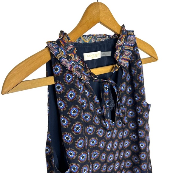 RAMY BROOK New York 100% Silk Popover Paisley Floral Print Sleeveless Blouse - Picture 3 of 9
